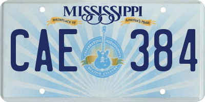 MS license plate CAE384