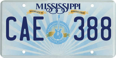 MS license plate CAE388