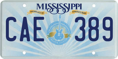 MS license plate CAE389