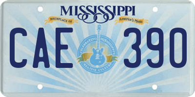 MS license plate CAE390