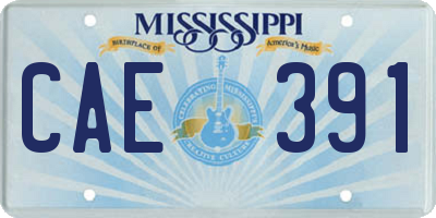MS license plate CAE391