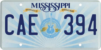 MS license plate CAE394
