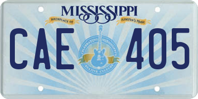 MS license plate CAE405