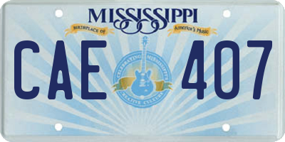 MS license plate CAE407