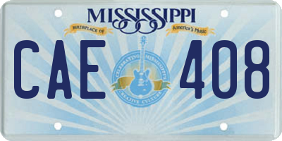 MS license plate CAE408