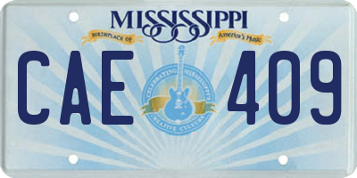 MS license plate CAE409