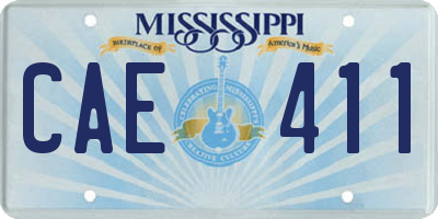 MS license plate CAE411