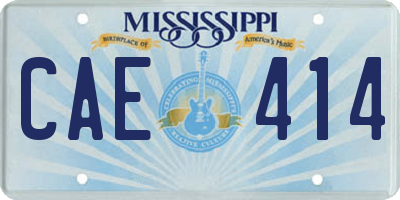 MS license plate CAE414
