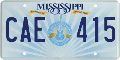 MS license plate CAE415