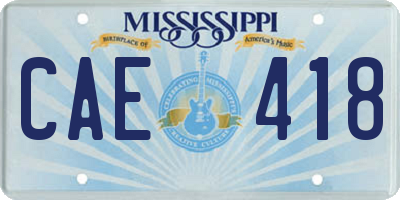 MS license plate CAE418