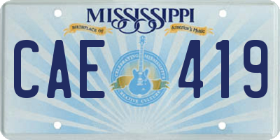 MS license plate CAE419
