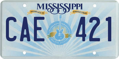 MS license plate CAE421