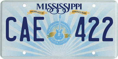 MS license plate CAE422