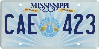 MS license plate CAE423