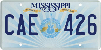 MS license plate CAE426