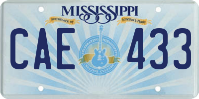 MS license plate CAE433