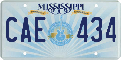 MS license plate CAE434