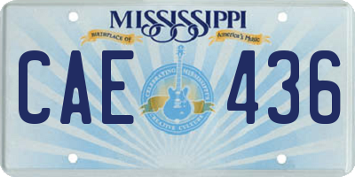 MS license plate CAE436