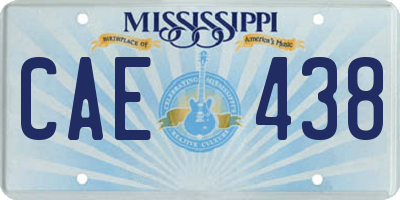 MS license plate CAE438