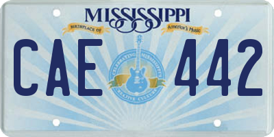 MS license plate CAE442