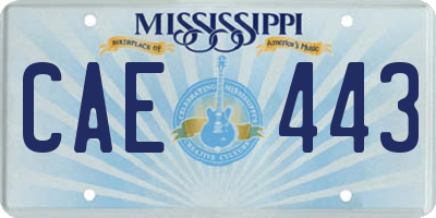 MS license plate CAE443