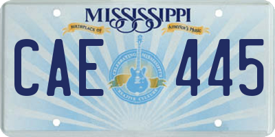 MS license plate CAE445