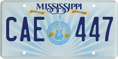 MS license plate CAE447