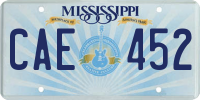 MS license plate CAE452