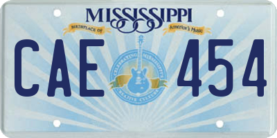 MS license plate CAE454