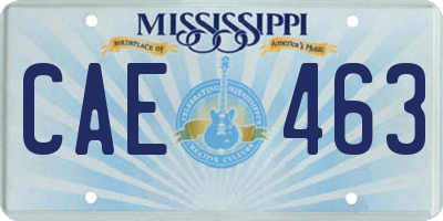 MS license plate CAE463