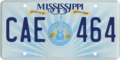 MS license plate CAE464