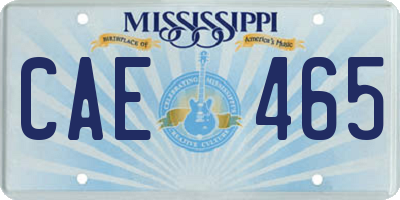 MS license plate CAE465