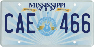 MS license plate CAE466