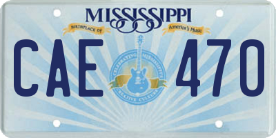 MS license plate CAE470