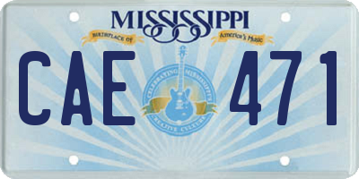 MS license plate CAE471