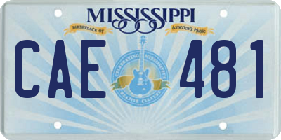MS license plate CAE481