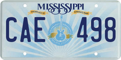MS license plate CAE498