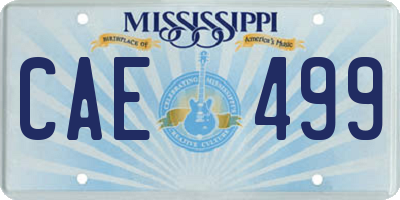 MS license plate CAE499