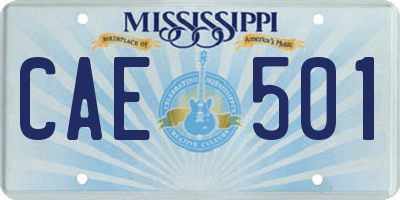 MS license plate CAE501