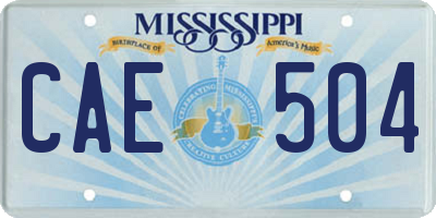 MS license plate CAE504