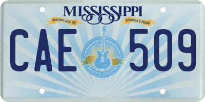 MS license plate CAE509
