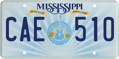MS license plate CAE510