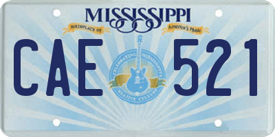MS license plate CAE521