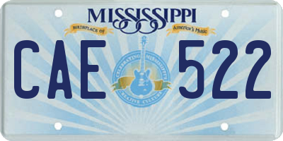 MS license plate CAE522