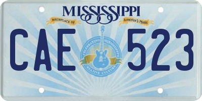 MS license plate CAE523