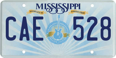 MS license plate CAE528