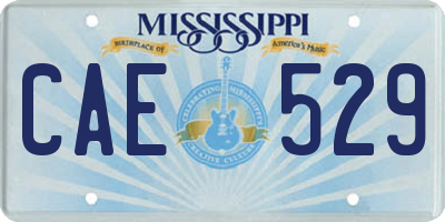 MS license plate CAE529