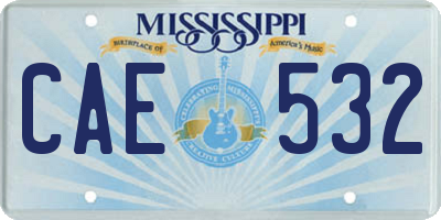 MS license plate CAE532