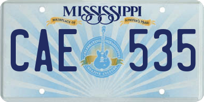 MS license plate CAE535