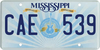 MS license plate CAE539